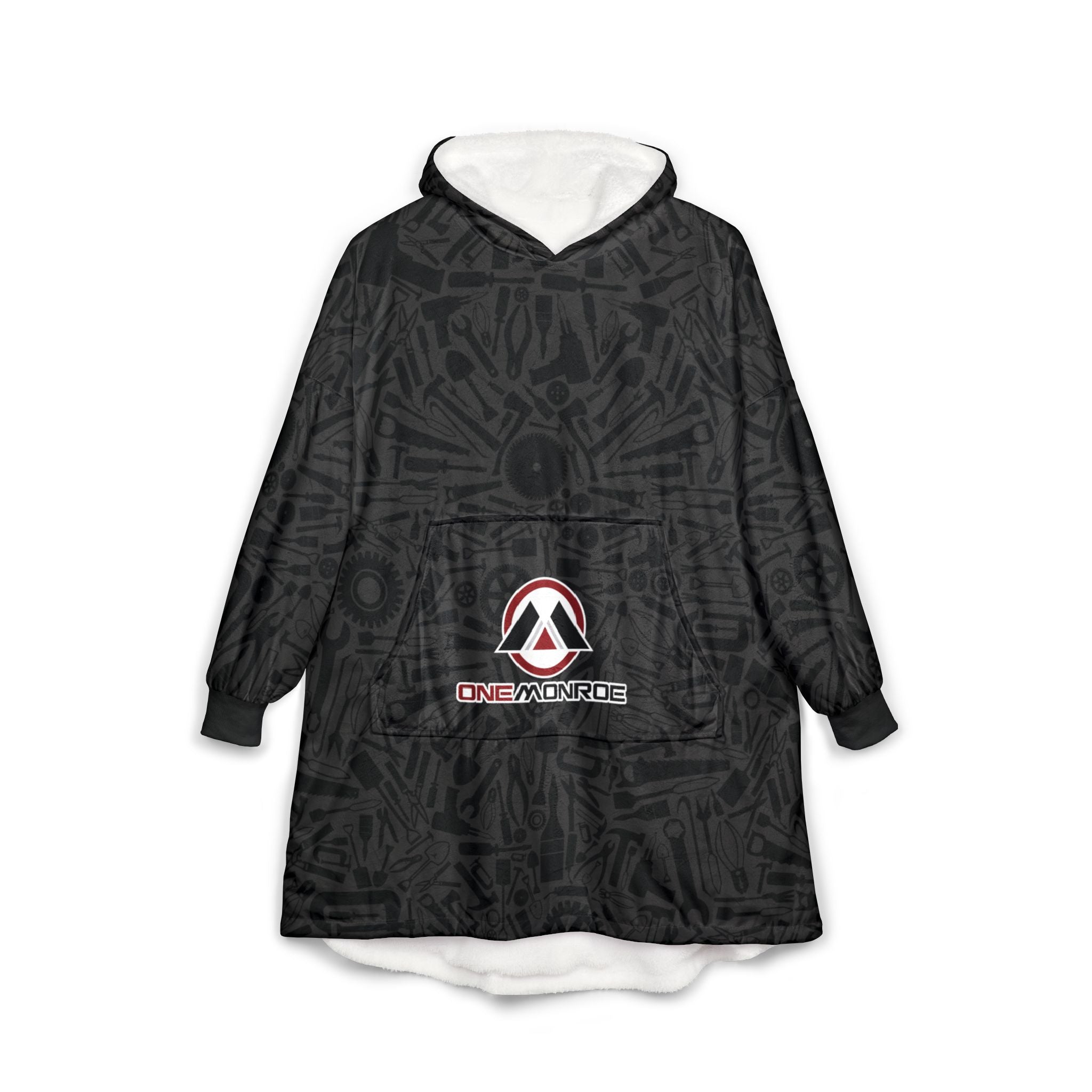 Black on Black- Unisex Hooded Blanket-Printify