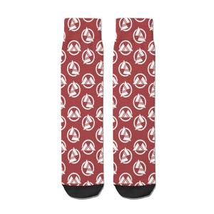 Womens Red OneMonroe Symbol Pattern Socks