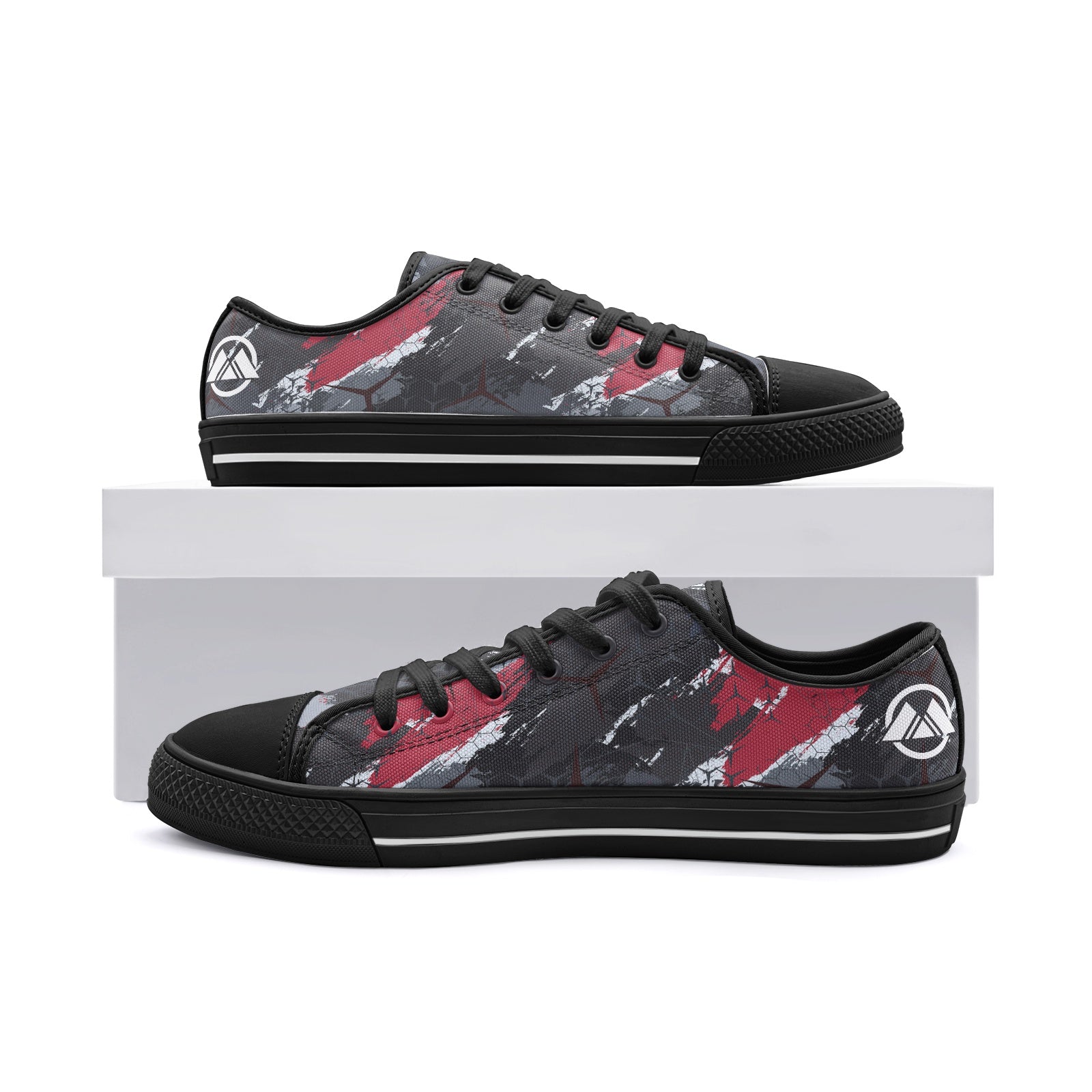 Pain Splatter-Unisex Low Top Canvas Shoes