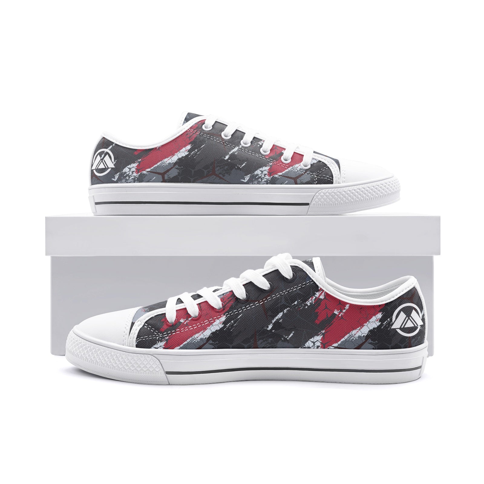Pain Splatter-Unisex Low Top Canvas Shoes