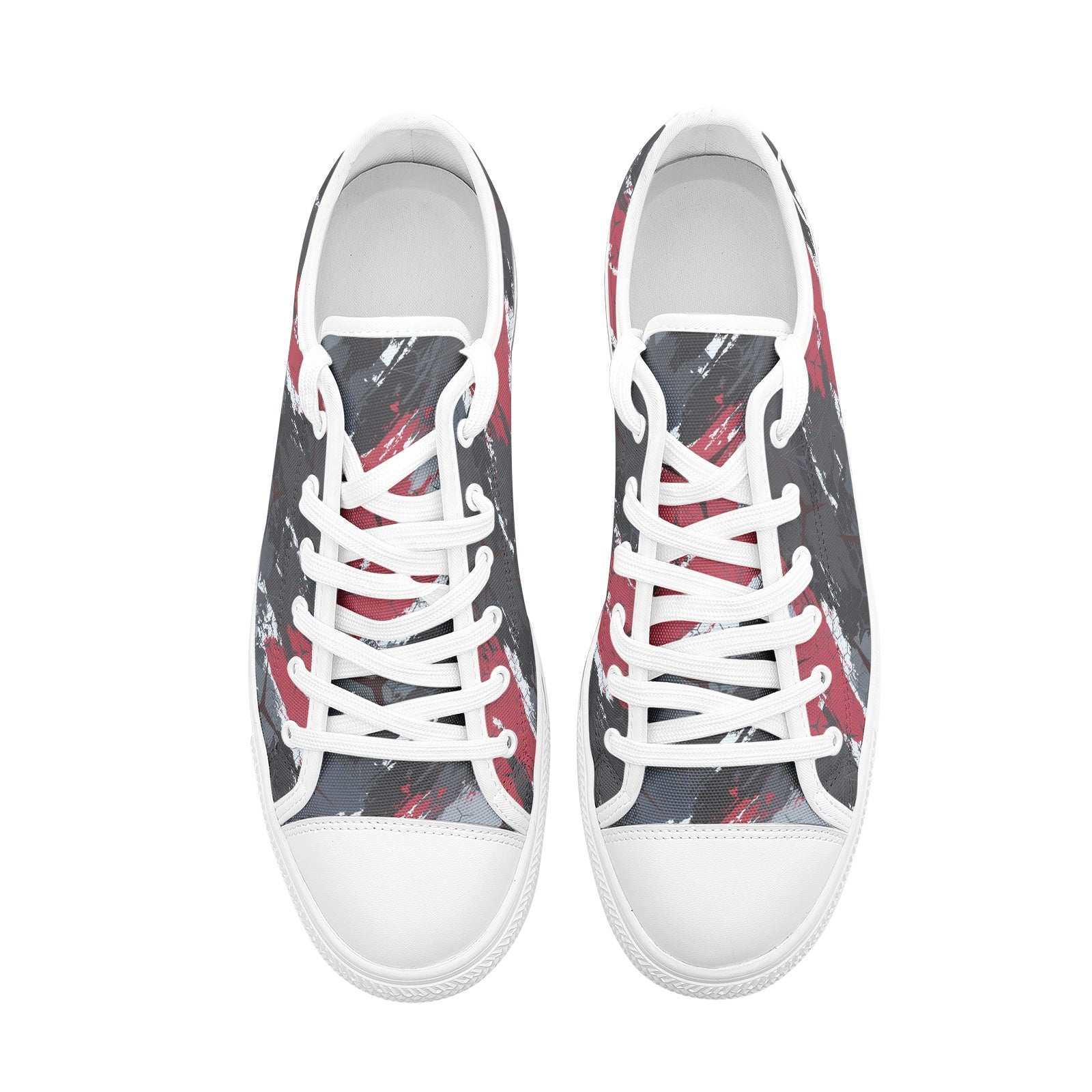 Pain Splatter-Unisex Low Top Canvas Shoes