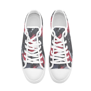 Pain Splatter-Unisex Low Top Canvas Shoes