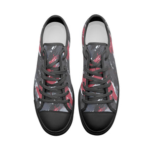 Pain Splatter-Unisex Low Top Canvas Shoes