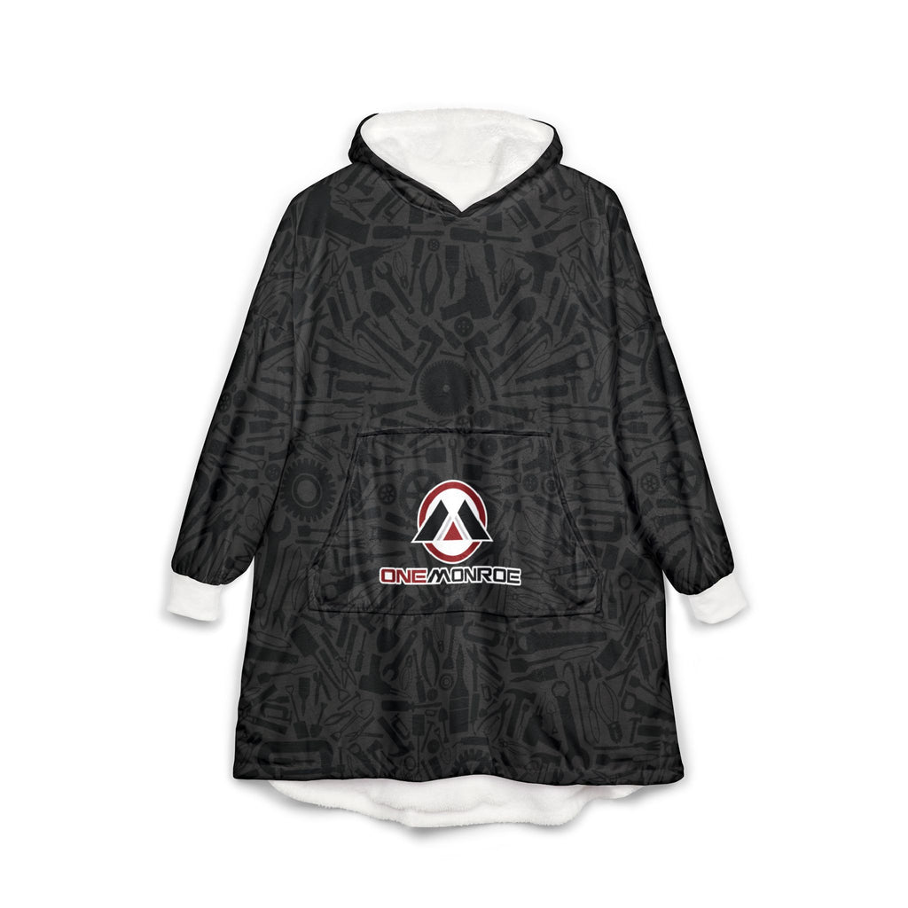 Black on Black- Unisex Hooded Blanket-Printify