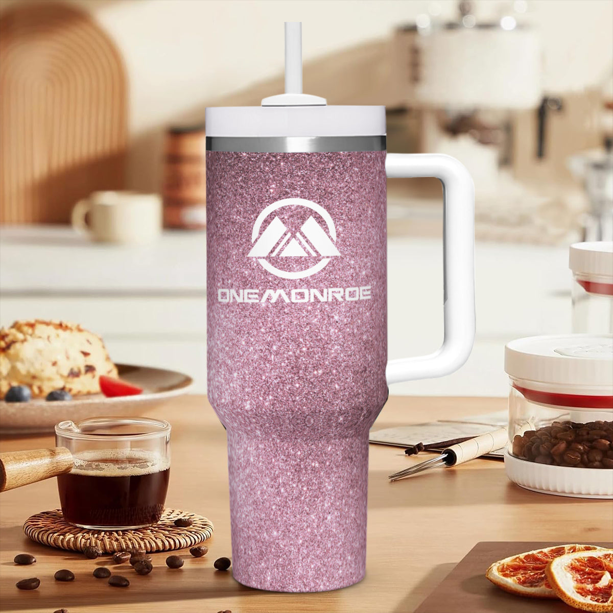 Pink Glitter OneMonroe Tumbler