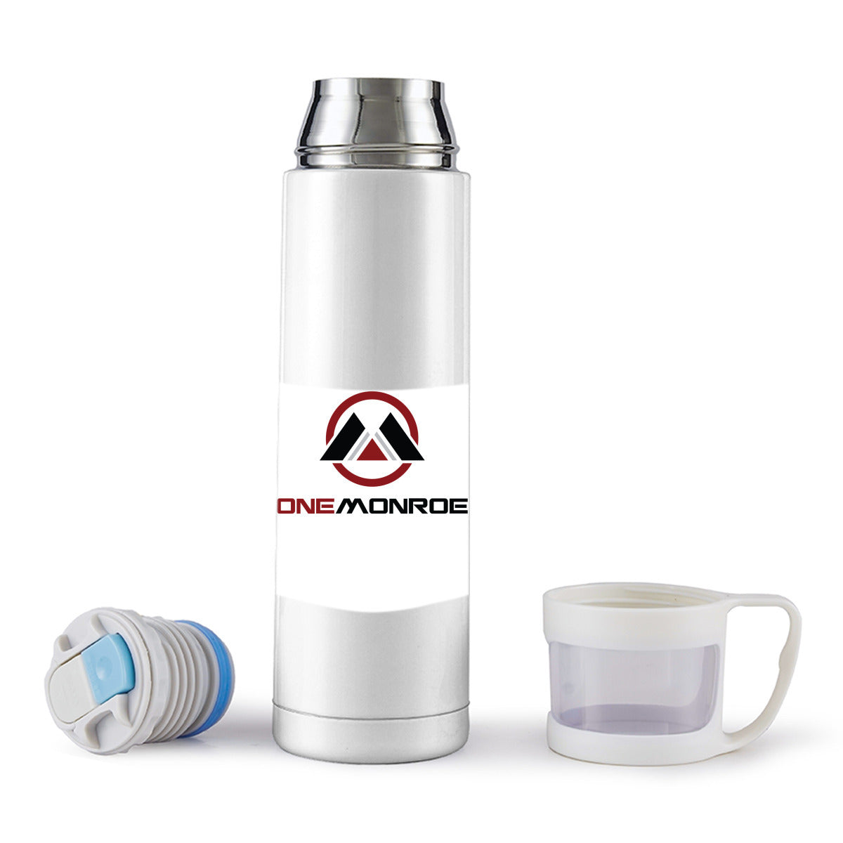 White Full Color Logo Water Bottle