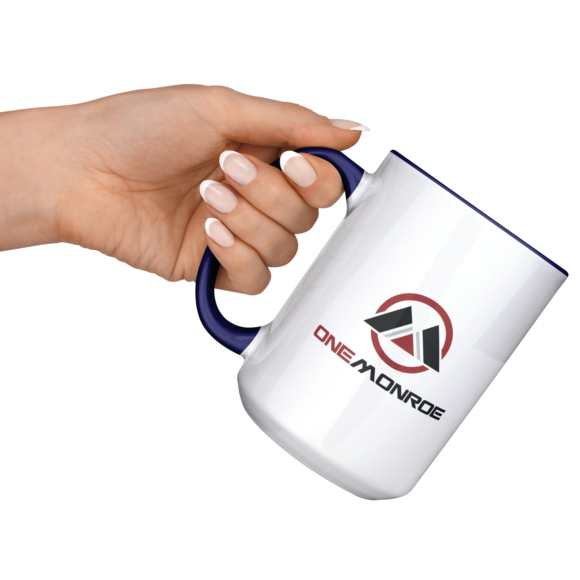 White_and_dark_blue_OneMonroe_15oz_mug-T_LH_Raised_Angle_Mockup.png