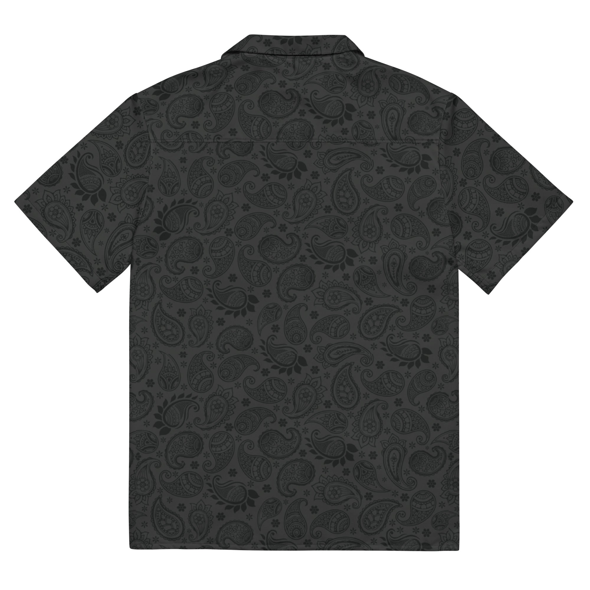 Unisex button shirt- Paisley Black