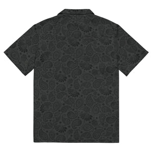 Unisex button shirt- Paisley Black