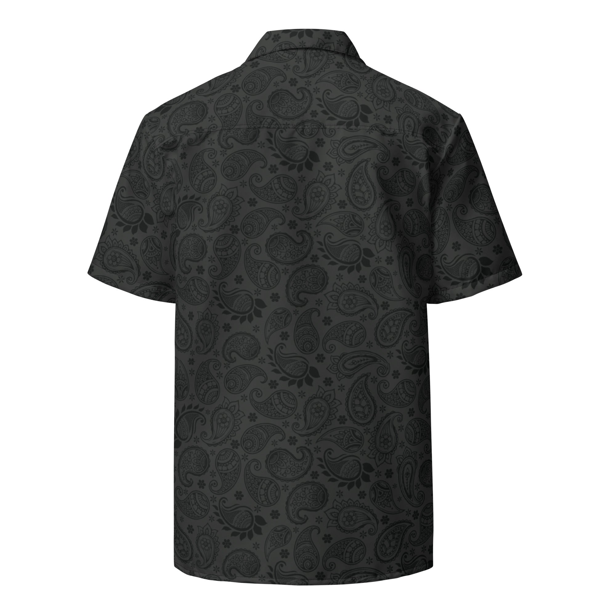 Unisex button shirt- Paisley Black