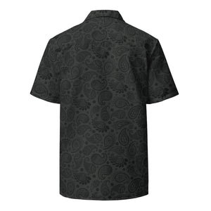 Unisex button shirt- Paisley Black