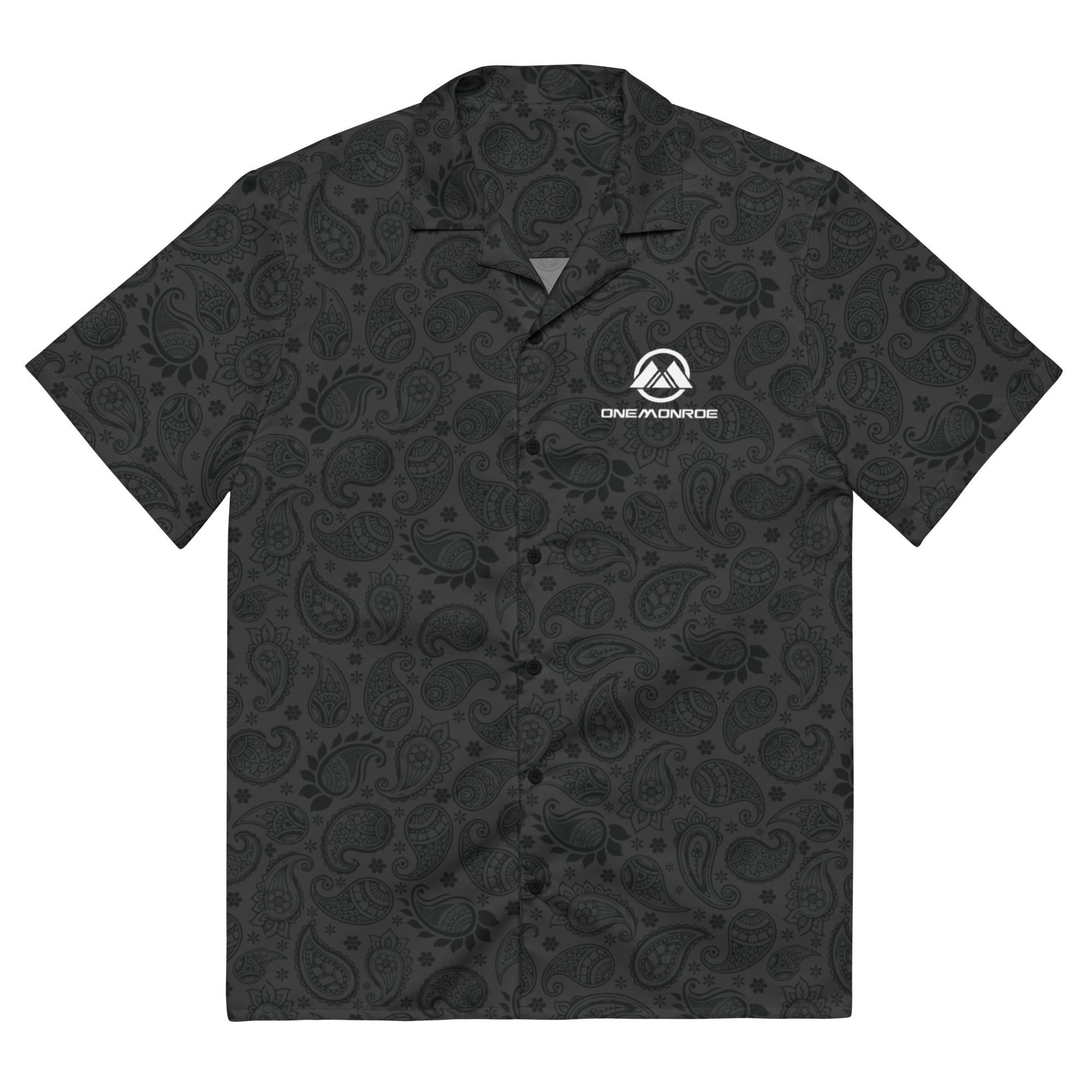 Unisex button shirt- Paisley Black