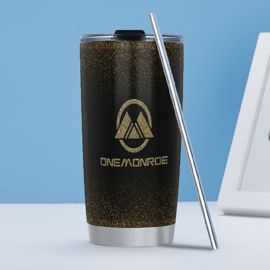 Gold Glitter Tumbler 20oz (with Straw)