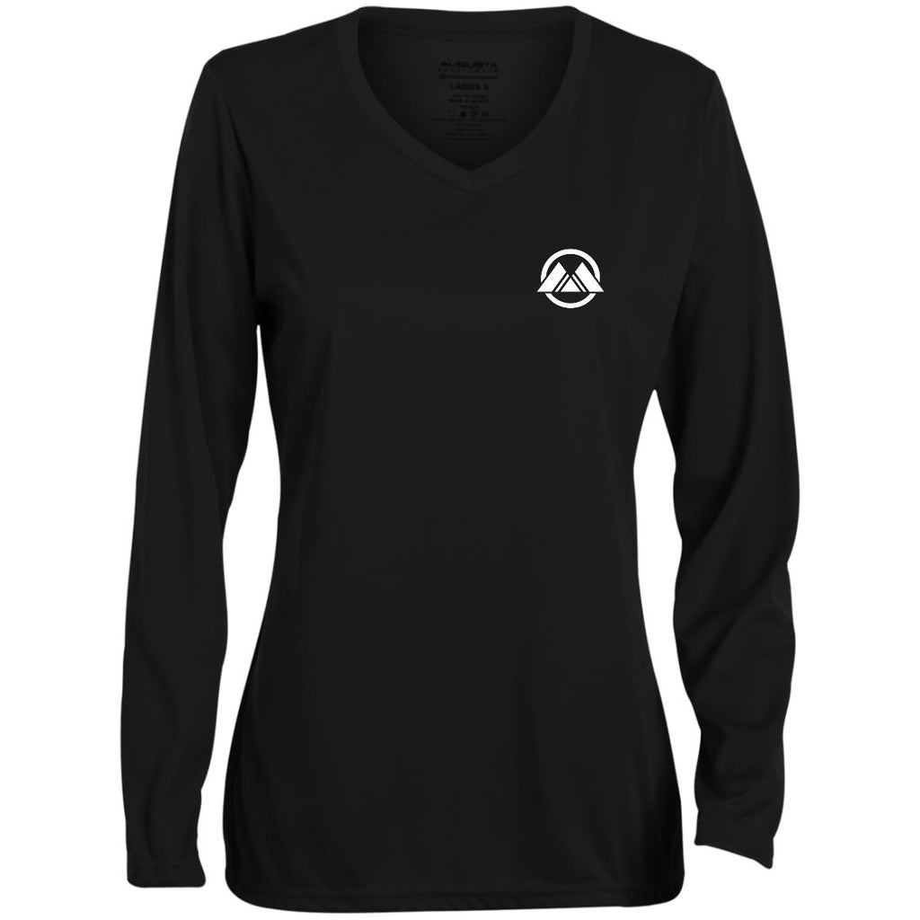 Symbol Only- 1788 Ladies' Moisture-Wicking Long Sleeve V-Neck Tee