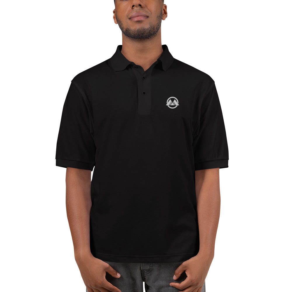 OneMonroe Men's Premium Polo (White Logo) Shirt colors - Black and Dark Gray