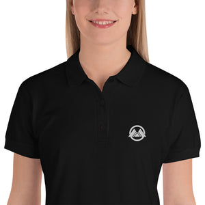 One Monroe Embroidered Women's Polo Shirt (White Logo)