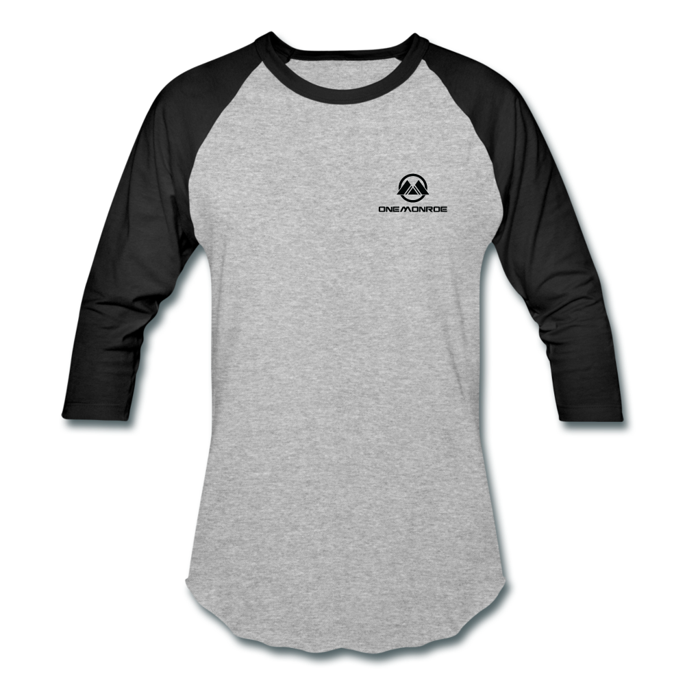 Unisex Baseball T-Shirt - Black Logo - heather gray/black