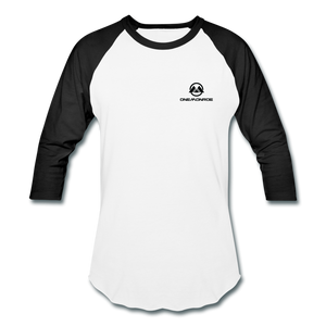 Unisex Baseball T-Shirt - Black Logo - white/black