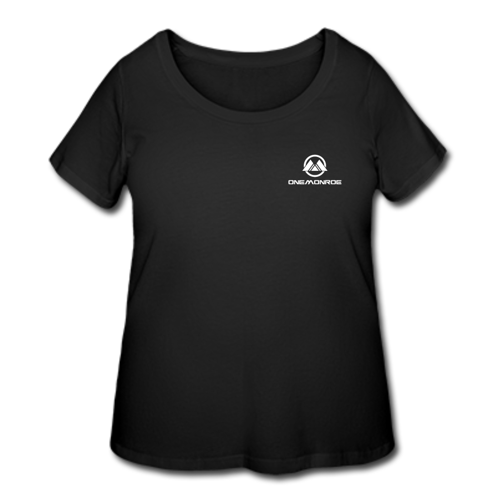 Women’s Curvy T-Shirt - White One Monroe Logo - black