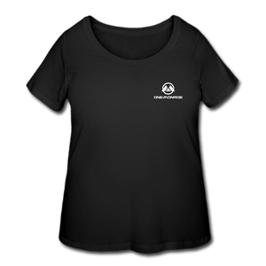 Women’s Curvy T-Shirt - White One Monroe Logo - black