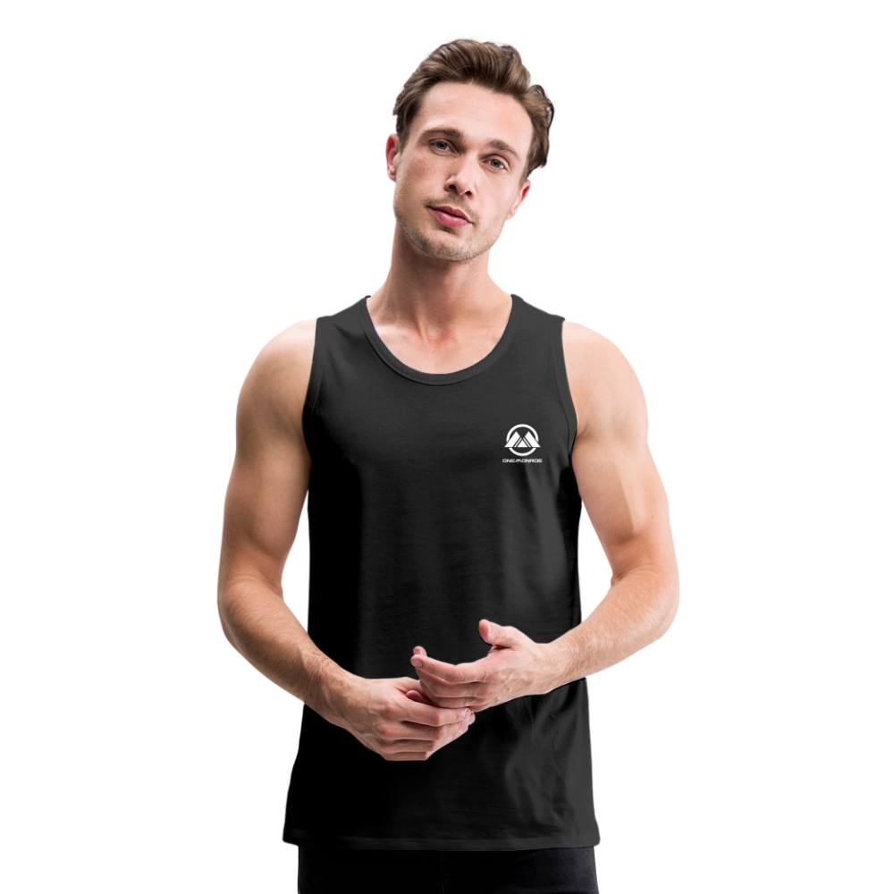 Men’s Premium Tank - white logo - black