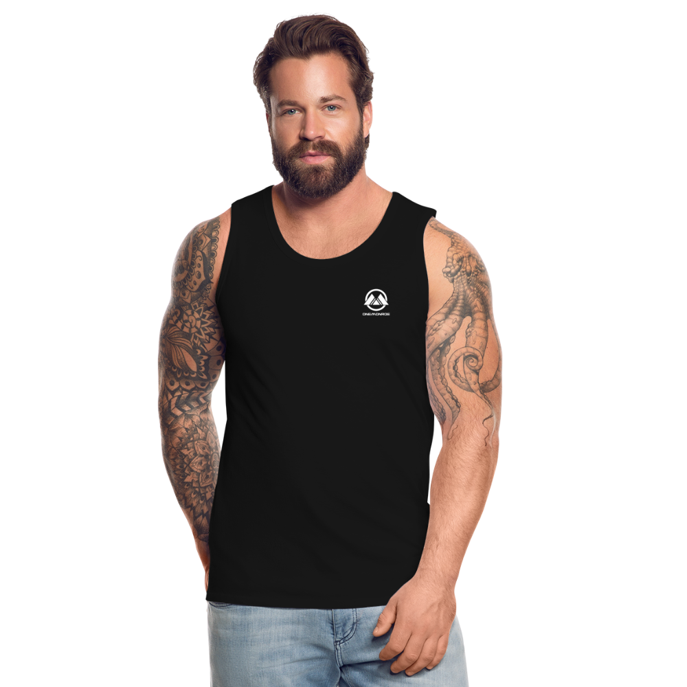 Men’s Premium Tank - white logo - black