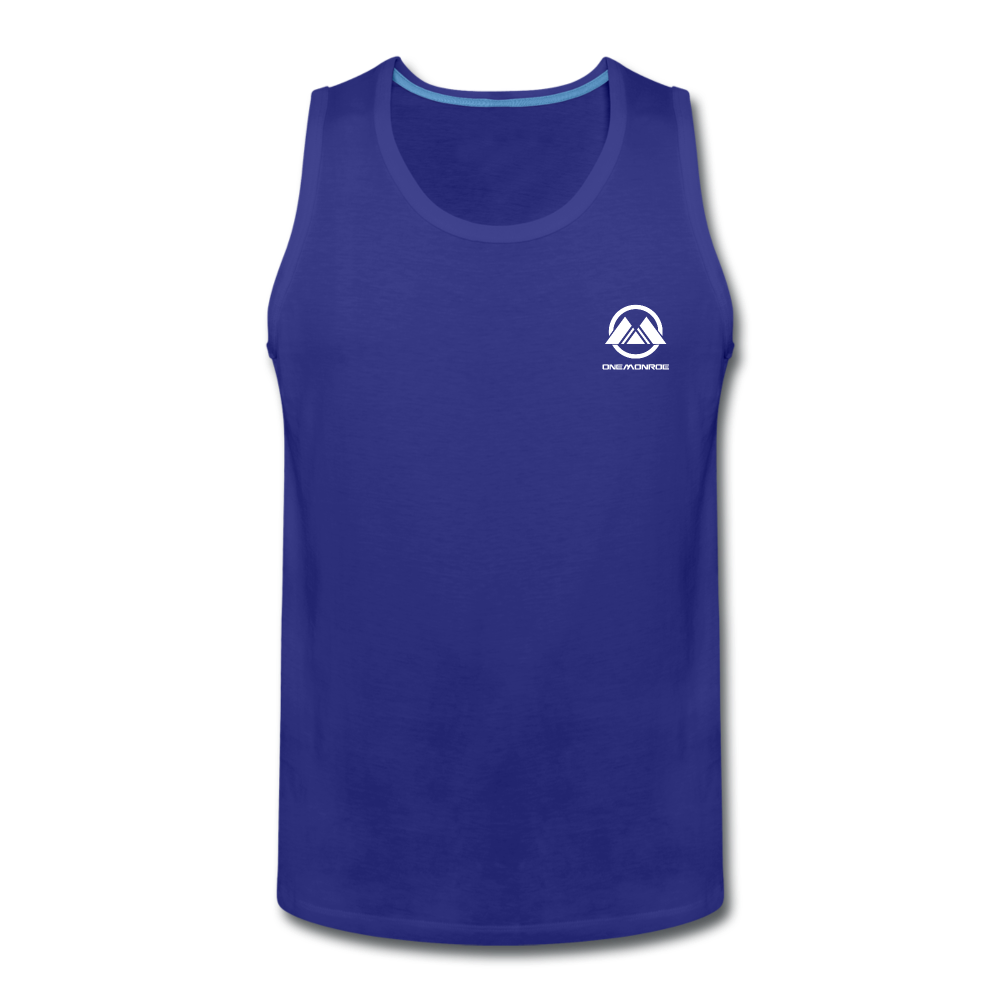 Men’s Premium Tank - white logo - royal blue