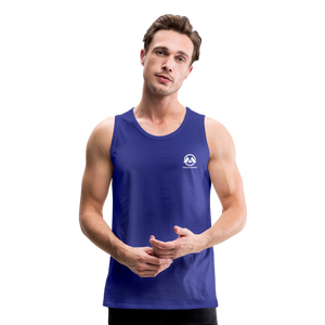 Men’s Premium Tank - white logo - royal blue