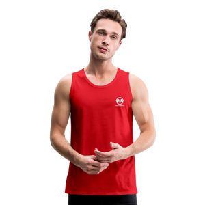 Men’s Premium Tank - white logo - red