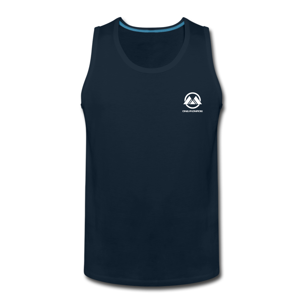 Men’s Premium Tank - white logo - deep navy