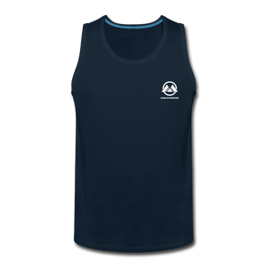 Men’s Premium Tank - white logo - deep navy