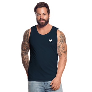 Men’s Premium Tank - white logo - deep navy