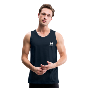 Men’s Premium Tank - white logo - deep navy