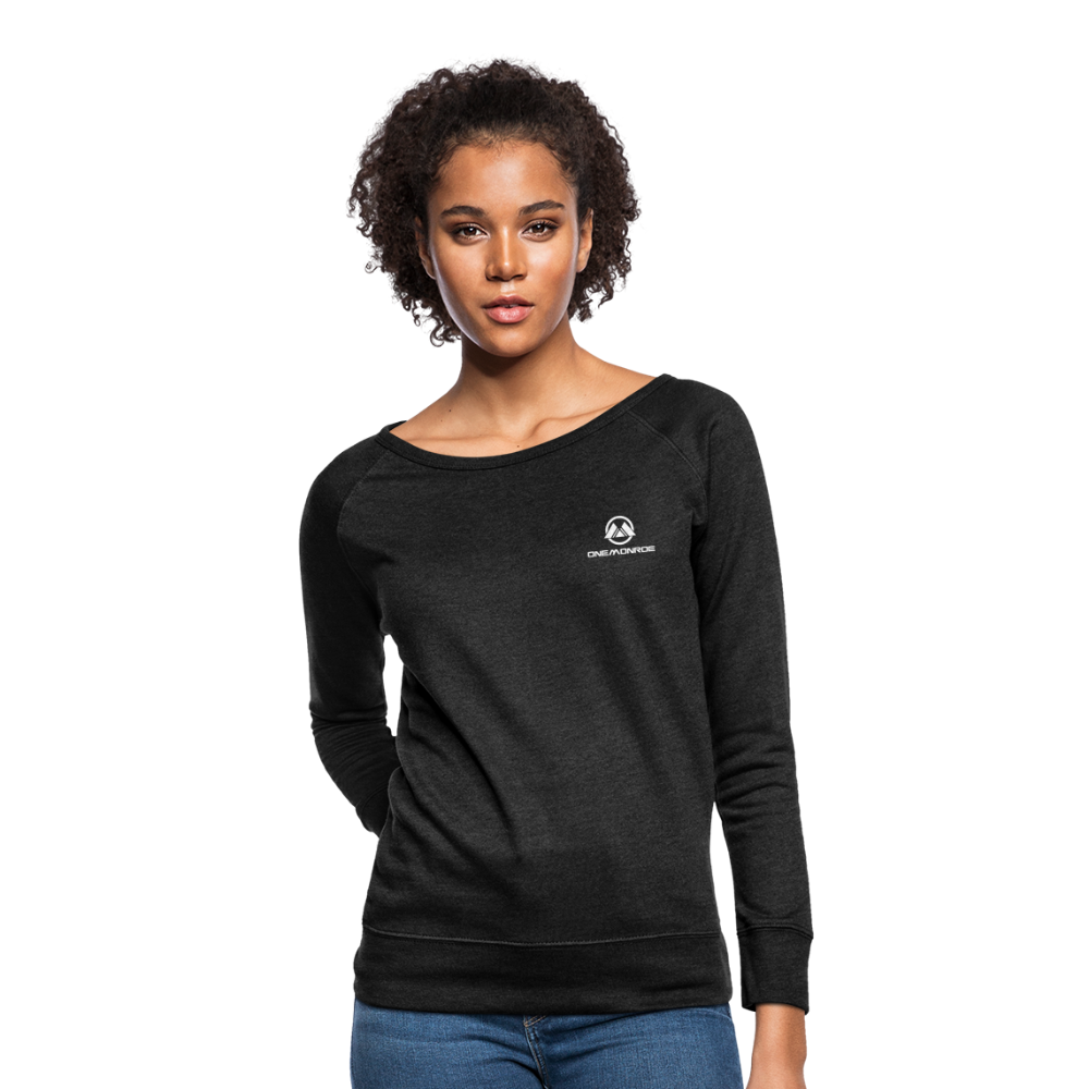 Women’s Crewneck Sweatshirt - One Monroe White Logo - heather black