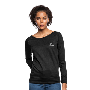 Women’s Crewneck Sweatshirt - One Monroe White Logo - heather black