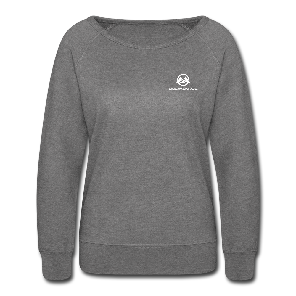 Women’s Crewneck Sweatshirt - One Monroe White Logo - heather gray