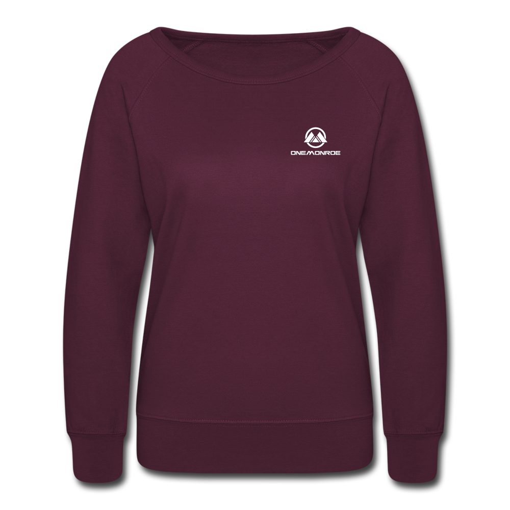 Women’s Crewneck Sweatshirt - One Monroe White Logo - plum