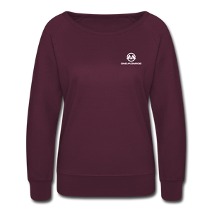 Women’s Crewneck Sweatshirt - One Monroe White Logo - plum