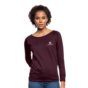 Women’s Crewneck Sweatshirt - One Monroe White Logo - plum