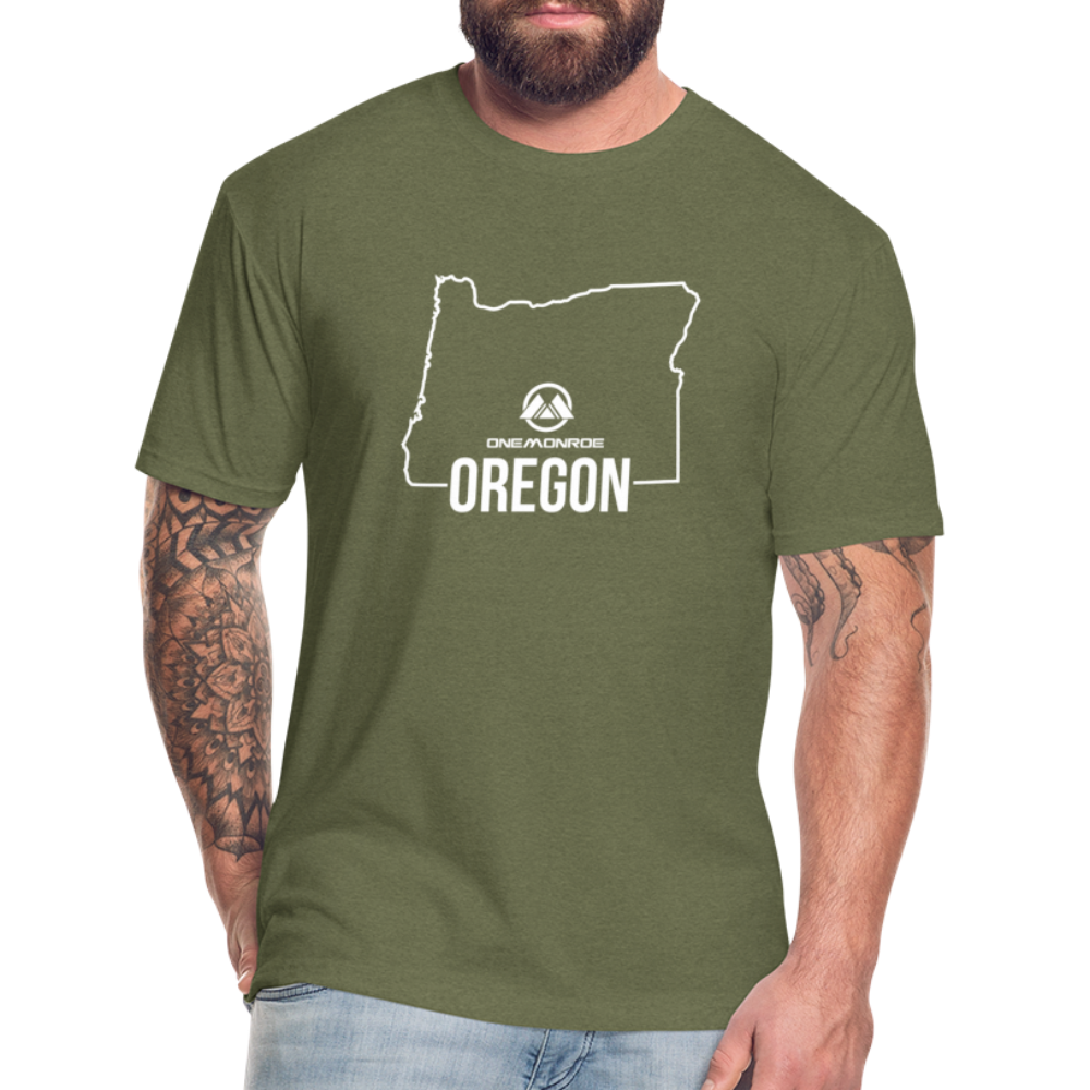 Fitted Cotton/Poly T-Shirt by Next Level - heather military green