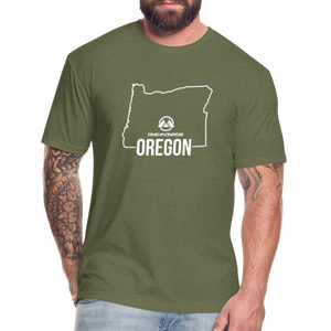 Fitted Cotton/Poly T-Shirt by Next Level - heather military green