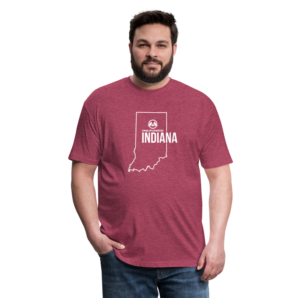 Indiana - Fitted Cotton/Poly T-Shirt by Next Level - heather burgundy
