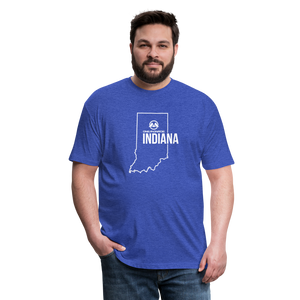 Indiana - Fitted Cotton/Poly T-Shirt by Next Level - heather royal