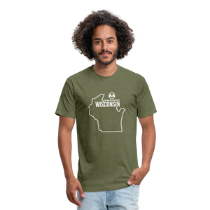 Fitted Cotton/Poly T-Shirt by Next Level - heather military green