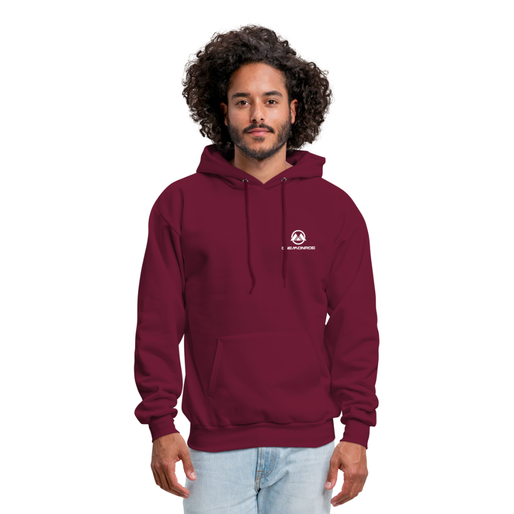 Men's Hoodie - White logo - burgundy