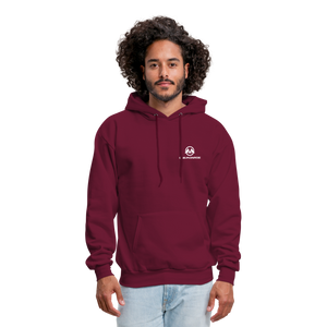 Men's Hoodie - White logo - burgundy