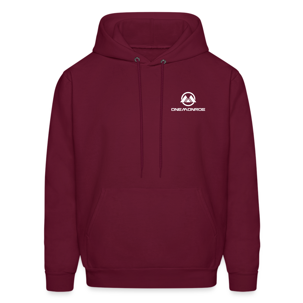 Men's Hoodie - White logo - burgundy