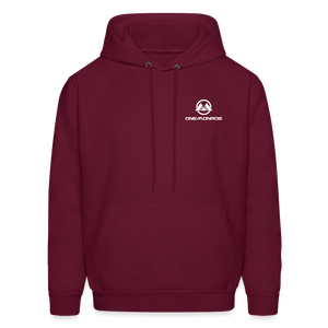 Men's Hoodie - White logo - burgundy