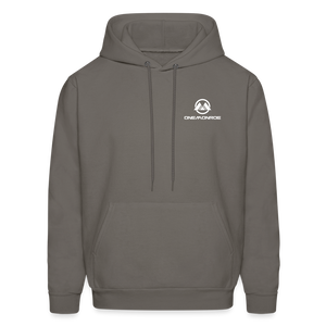 Men's Hoodie - White logo - asphalt gray