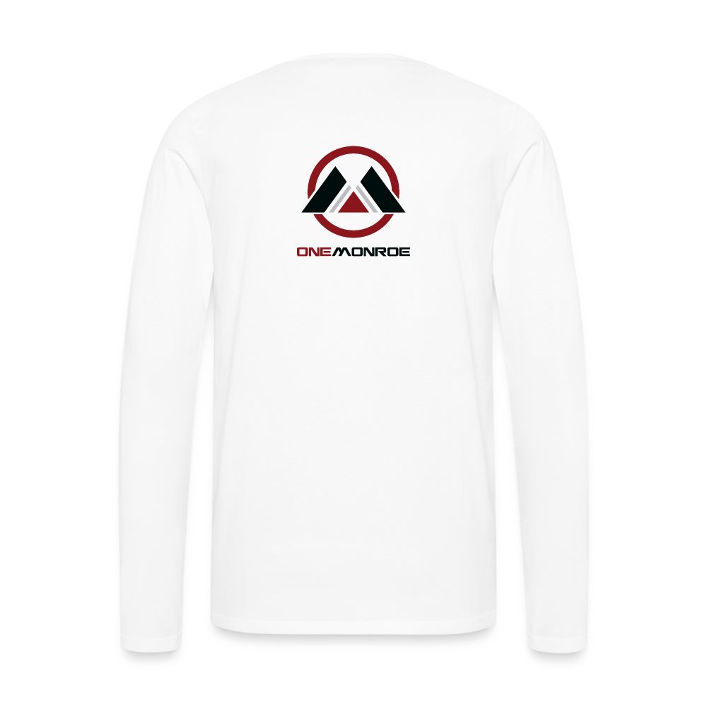 Monroe Men's Long Sleeve Cotton T-Shirt (All Color Logo) - white